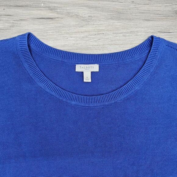 TALBOTS Top Womens Blue Woven Cotton Blouse Small - Picture 4 of 8